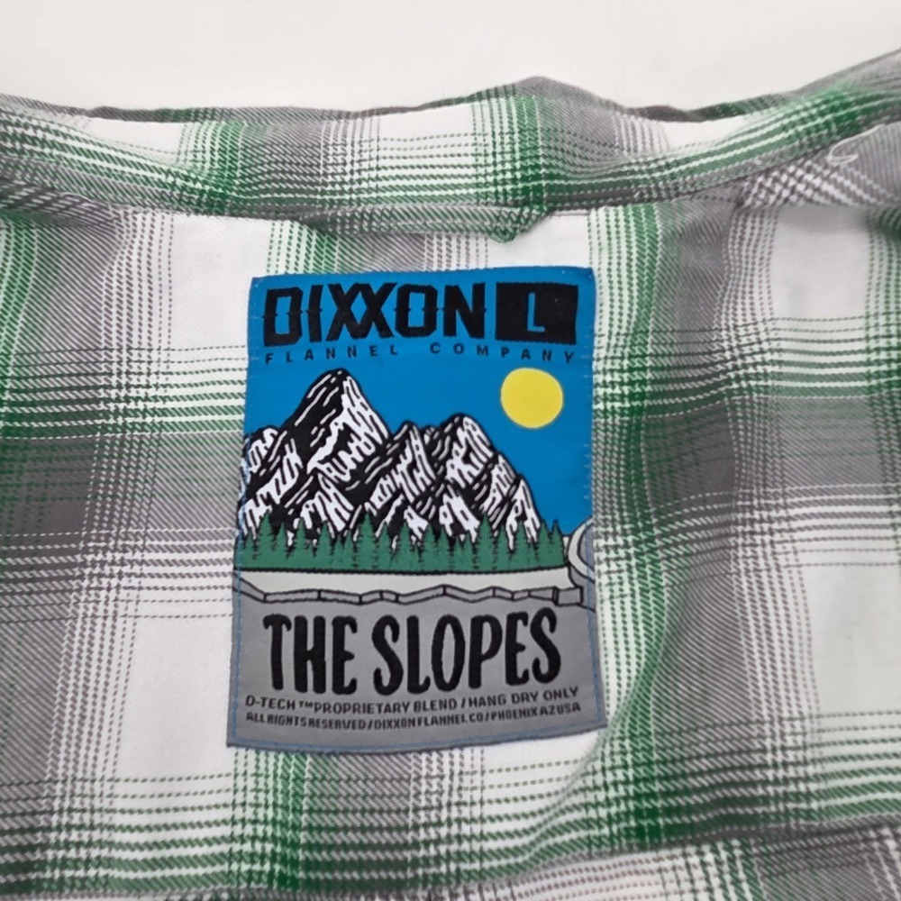 Dixxon Slopes Green Flannel Button Long Sleeve Limited Shirt Mens Large NWT - Picture 2 of 14